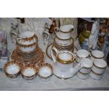 A PARAGON ATHENA PATTERN WHITE AND GILT PART COFFEE SET, TOGETHER WITH A DIAMOND CHINA IMARI PATTERN