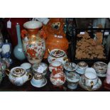 A COLLECTION OF JAPANESE PORCELAIN INCLUDING A KUTANI VASE, A PART TEA SERVICE AND OTHER