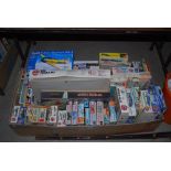 TWO BOXES OF ASSORTED AIRFIX REVEL AND OTHER MODEL KITS, AVIATION THEMED