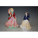 A ROYAL WORCESTER FIGURE 'ANNABELLE' TOGETHER WITH A PARAGON FIGURE 'LADY PATRICIA'