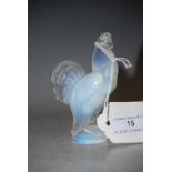 A SABINO OPALESCENT GLASS FIGURE OF A COCKEREL