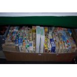 A LARGE BOX OF ASSORTED REVELL, AIRFIX AND OTHER MODEL KITS MAINLY AVIATION/AEROPLANE THEMED