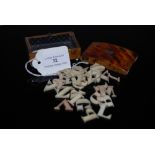 COLLECTION OF ASSORTED IVORY / IVORINE LETTERS, TOGETHER WITH A 19TH CENTURY BLONDE TORTOISESHELL