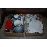 TWO BOXES OF ASSORTED CERAMICS