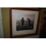 AFTER GEORGE GAREN - POTATO HARVESTERS ENGRAVING, SIGNED IN PENCIL LOWER RIGHT