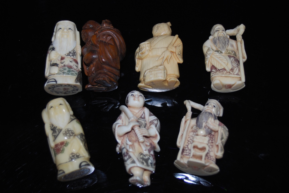 A COLLECTION OF SEVEN ASSORTED NETSUKE