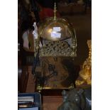 20TH CENTURY BRASS LANTERN CLOCK IN THE 17TH CENTURY STYLE, WITH BRASS TWIN TRAIN MOVEMENT