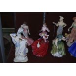 COLLECTION OF NINE ASSORTED ROYAL DOULTON FIGURES, TOGETHER WITH ROYAL DOULTON COMPOSITE FIGURES