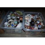 TWO BOXES OF ASSORTED CHINESE, JAPANESE AND EUROPEAN PORCELAIN