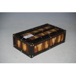 AN ANGLO-INDIAN EBONY AND PORCUPINE QUILL RECTANGULAR BOX