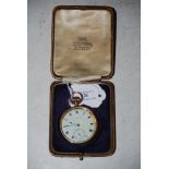 A VINTAGE 9CT GOLD CASED OPEN FACED POCKETWATCH, THOMAS RUSSELL & SON, LIVERPOOL WITH ROMAN