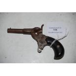 A 19TH CENTURY PERCUSION CAP MUFF PISTOL