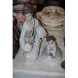 TWO NAO FIGURES OF GEISHA