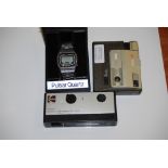 A PULSAR QUARTZ DIGITAL WATCH IN ORIGINAL BOX WITH ORIGINAL PAPERWORK, TOGETHER WITH A KODAK