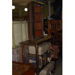 A 19TH CENTURY HANGING CORNER CUPBOARD WITH GLAZED DOOR AND GRADROONED CARVED BORDER TOGETHER WITH A