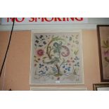 EARLY 20TH CENTURY NEEDLEWORK EMBROIDERED PANEL