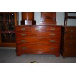 LATE 19TH CENTURY MAHOGANY CHEST OF THREE SHALLOW DRAWERS OVER THREE LONG GRADUATED DRAWERS