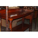 A 19TH CENTURY MAHOGANY TWO TIER RECTANGULAR BUFFET