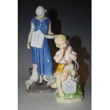 A ROYAL WORCESTER FIGURE 'JUNE 3456' TOGETHER WITH A BING & GRONDAHL PORCELAIN FIGURE OF GIRL