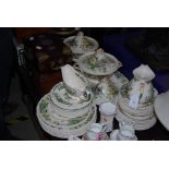 A MASONS IRONSTONE STRATHMORE PATTERN DINNER SERVICE, INCLUDING TWO TUREENS