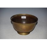 CHINESE GILT METAL FOOTED BOWL WITH SIX CHARACTER MARK