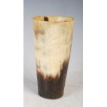 Antique horn beaker of tapered cylindrical form.