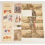 A collection of early 20th century Great War and Second World War postcards