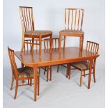 Scottish modernist teak dining room suite, comprising a sideboard, extending dining table and six