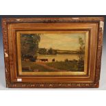 A group of four early 20th century landscape paintings, including two watercolours of a cottages, an