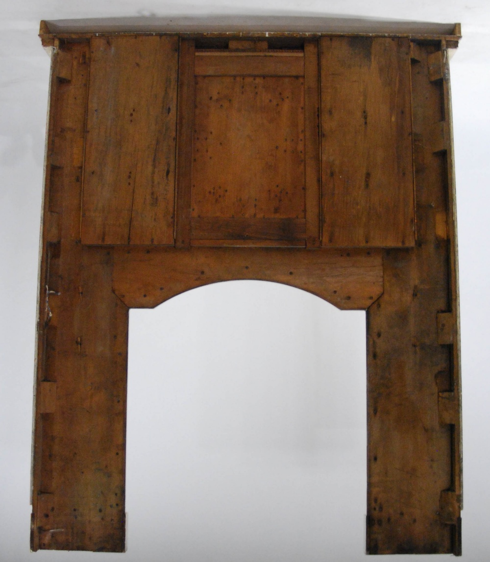 A Scottish Glasgow School Arts & Crafts painted wood, leaded glass and metal mounted fire surround - Image 7 of 12