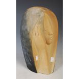 Illona Morrice (Danish b 1954) Abstract Bust terracotta, signed to base 37cm high