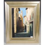 Elizabeth B Macmillan (Contemporary Scottish School) 'Volterra, Tuscany' oil on board, signed