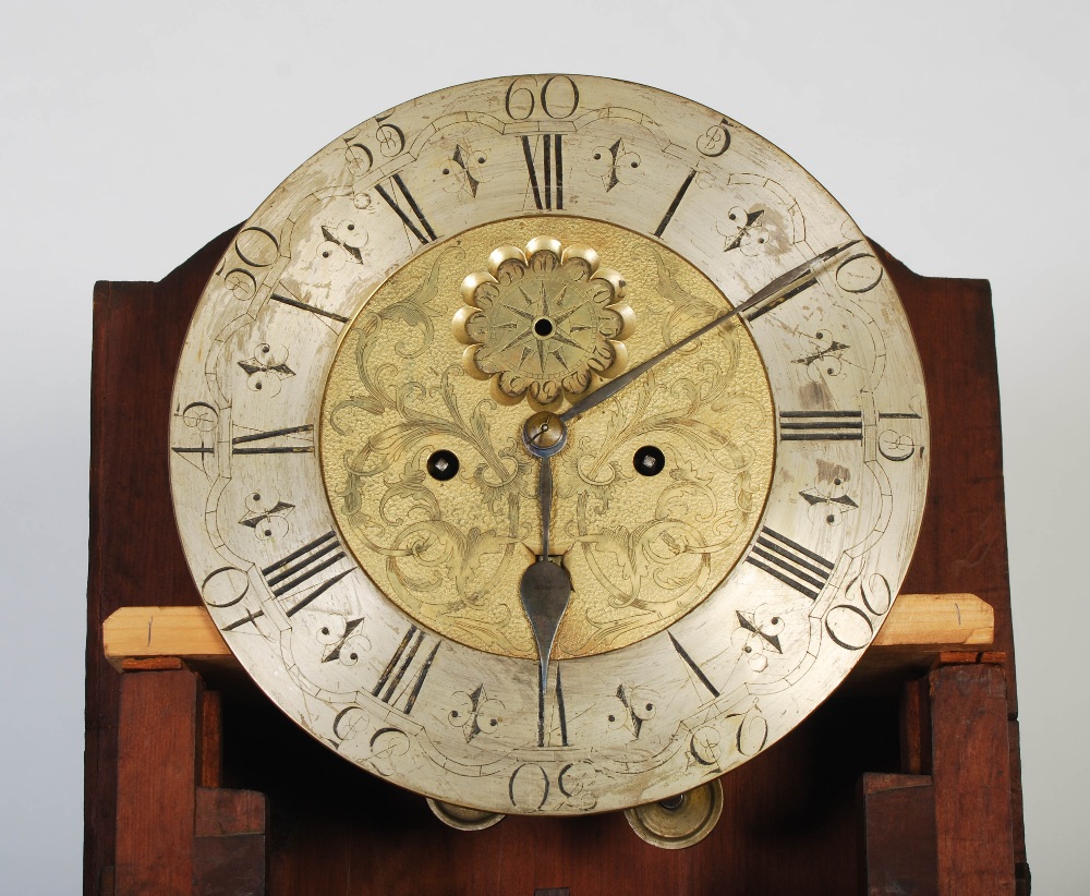 A late 18th century mahogany longcase clock, the arched hood flanked by quarter columns, the trunk - Image 3 of 7