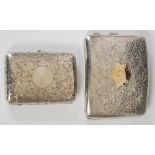 Two George V silver cigarette cases, the larger by maker Joseph Gloster Ltd, Birmingham 1912, the