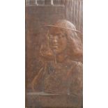 Sir George Frampton RA (1860 - 1928) St. Christina Bronze relief panel mounted in gilt wood frame,
