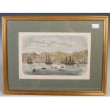 Three framed decorative pictures, including a Victorian Scottish watercolour of a farmyard signed A.