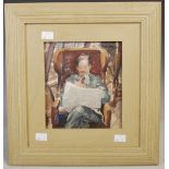 AR Daniel Stephen (1921-2014) G. S. Cameron in Back Wynd Studio, Aberdeen, 1944 oil on panel, signed