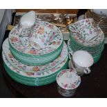 Minton 'Haddon Hall' pattern part dinner service, including dinner plates, soup bowls, side plates