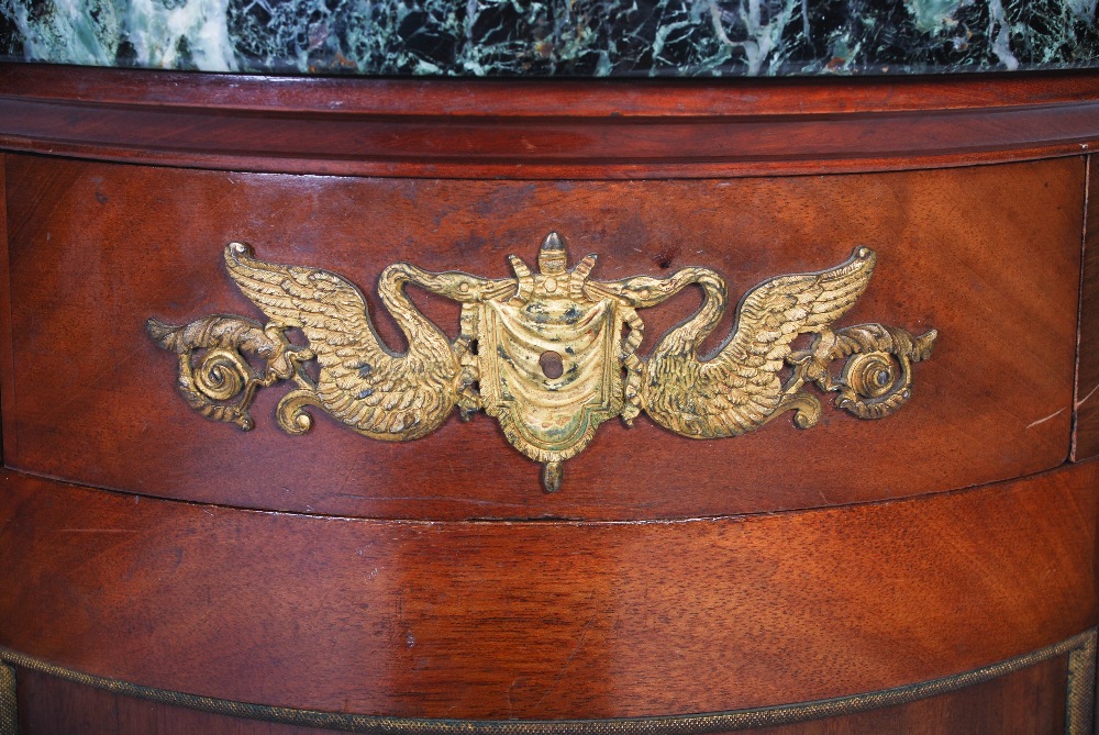 A French Empire style gilt metal mounted mahogany pedestal / pot cupboard, early 20th century, a - Image 3 of 8