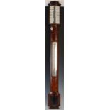 A 19th century mahogany and ebony lined stick barometer, MCGREGOR, GREENOCK & GLASGOW, with