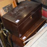 Two early 20th century wooden boxes, including a sewing box and a work box with fitted interior