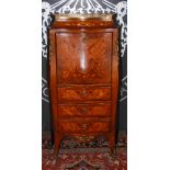 A late 19th / early 20th Century French kingwood, marquetry and gilt metal mounted escritoire, the