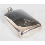 An Edwardian silver hipflask, maker Haseler Brothers, Chester 1907, of conventional form with