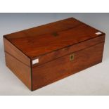 Late 19th/ early 20th century mahogany writing slope, the interior with red tooled leather slope,