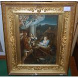 A group of five late 19th / early 20th century gilt framed decorative prints / etchings, including a