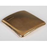 A George V 9ct gold cigarette case, maker Davies Brothers or Dingley Brothers, Birmingham 1926,
