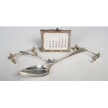 Vintage Tiffany & Co. sterling silver desk calendar, with simulated bamboo frame, a London silver '