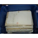 Large collection of 19th and early 20th century documents, including hand written manuscript leaves,
