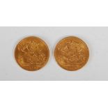 Two George V gold half Sovereigns both dated 1913, (2).