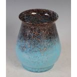 A Monart vase, shape RA, mottled purple and blue with gold coloured inclusions, 17.5cm high.